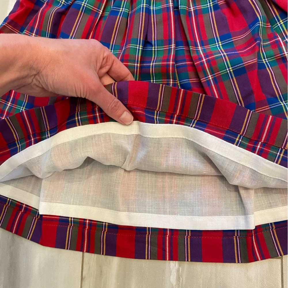 NWT Me Me Baby Festive Holiday Red Tartan Plaid Puff Sleeve Dress, size 24M